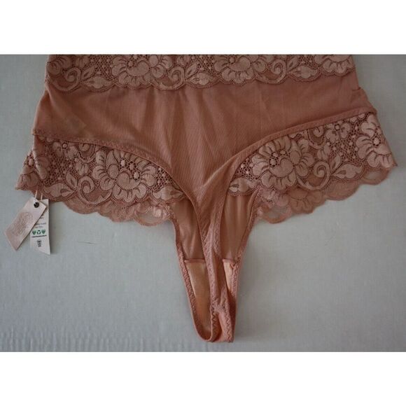 HAH - Hot as Hell Women's Sz Large Copper Rose Lace Smarty Pants Thong Bodysuit - Picture 6 of 6
